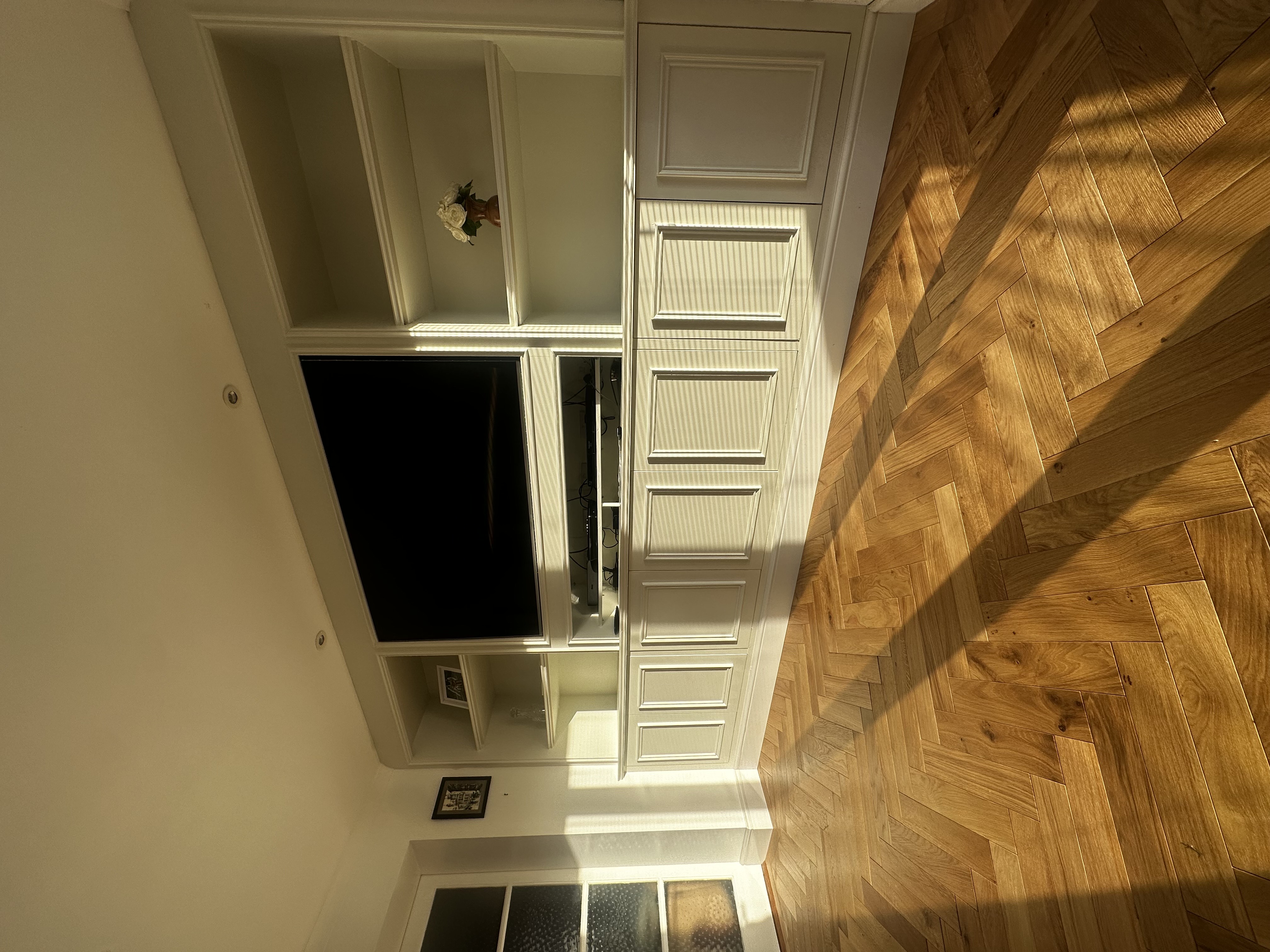 Media Wall in Warm Evening Light